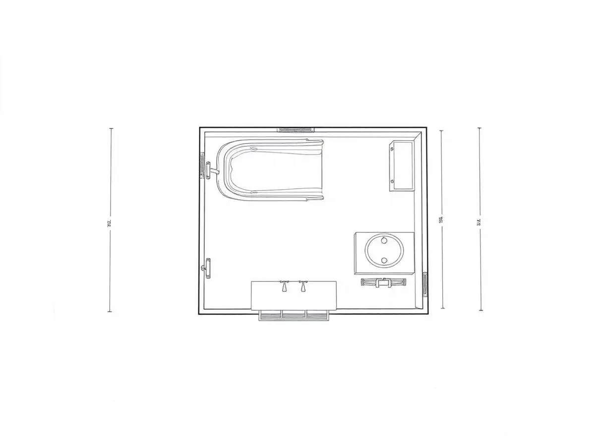 Primary bathroom floor plan drawing