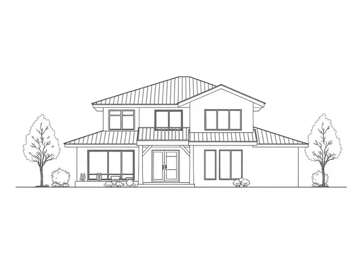 Front elevation floor plan drawing