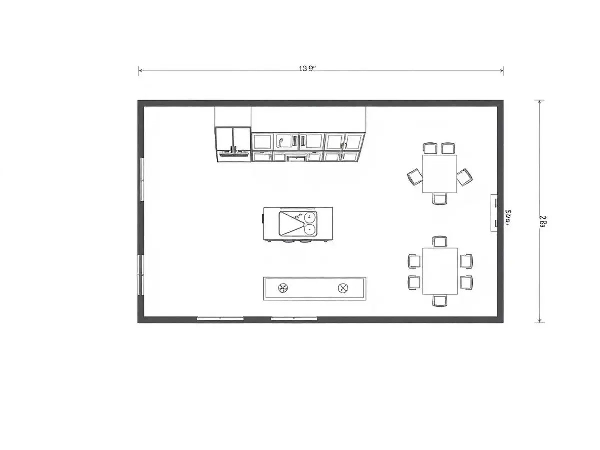 Kitchen remodel floor plan drawing